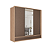 Roupeiro 03 Portas com Espelho Milan - 163612 - Wood/Terracota - Santos Andira - Imagem 3