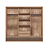 Roupeiro 03 Portas com Espelho Milan - 163612 - Wood/Terracota - Santos Andira - Imagem 6