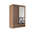 Roupeiro 02 Portas com Espelho Volp - 163712 - Wood/Terracota - Santos Andira - Imagem 3