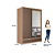 Roupeiro 02 Portas com Espelho Volp - 163712 - Wood/Terracota - Santos Andira - Imagem 7