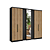 Roupeiro 07 Portas Selecto Glass com Espelho Ref. 5885 - Preto/Capuccino - THB - Imagem 3