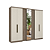 Roupeiro 07 Portas Selecto Glass com Espelho Ref. 5883 - Rustico/Off White - THB - Imagem 3