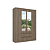 Roupeiro 04 Portas Nobre 100% MDF Slim Glass - Ref. 5868 - Rustic - Thb - Imagem 3
