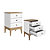 Mesa Cabeceira 03 Gavetas - MB 1021 - Mel/Branco - Movelbento - Imagem 2