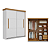 Roupeiro 02 Portas 02 Gavetas Bristrol 100%MDF Ref. BRI13-122 - Branco/Freijo - Móveis Primavera - Imagem 2