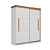 Roupeiro 02 Portas 02 Gavetas Bristrol 100%MDF Ref. BRI13-122 - Branco/Freijo - Móveis Primavera - Imagem 3