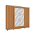 Roupeiro 265cm 04 Portas de Correr 04 Gavetas c/Pés e Espelhos - Ref. CB01N565 - Canela/Macadamia-Canela - Kappesberg - Imagem 8
