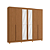 Roupeiro 06 Portas 04 Gavetas 100% MDF c/ Pés e Espelho - Ref. CB01R582 - Canela - Kappesberg - Imagem 3