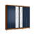 Roupeiro 06 Portas 04 Gavetas 100% MDF c/ Pés e Espelho - Ref. CB01R582 - Canela/Azul - Kappesberg - Imagem 3