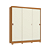Roupeiro 03 Portas 02 Gavetas c/ Pés - Ref. CB02R589 - Canela/Off White - Móveis Kappesberg - Imagem 3