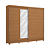 Roupeiro 270cm 02 Portas de Correr 04 Gavetasc/ Pés e Espelhos - Ref. CB01T583 - Canela/Canela-Off - Kappesberg - Imagem 10