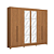 Roupeiro 270cm 06 Portas 03 Gavetas c/ Pés e Espelhos - Ref. CB01T580 - Canela - Kappesberg - Imagem 4