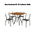Conjunto de Mesa Sardenha 90cm + 04 Cadeiras Malta Preto Cor Cinza - Kappes Crome - Imagem 2