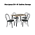 Conjunto de Mesa Iguaçu 120 + 04 Cadeiras Noruega Preto Cor Preto - Kappes Crome - Imagem 2