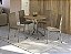 Conjunto de Mesa Creta 90 + 04 Cadeiras Amsterda Nikel Cor Bege - Kappes Crome - Imagem 1
