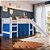 Cama com Escorrega e Cortina Azul - Branco - Completa Móveis - Imagem 1