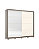 Roupeiro 264cm 02 Portas Deslizantes Dream 100% MDF - D350-228 - Avelã / Off White - Móveis Henn - Imagem 4