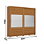 Roupeiro 02 Portas Cayman 100% MDF c/ Espelho - Ref. D337-214 - Cinamomo - Móveis Henn - Imagem 7