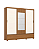 Roupeiro 232cm 03 Portas Deslizantes Delvin - D349-226 - Cinamomo/Off ou Avelã - Móveis Henn - Imagem 7