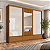 Roupeiro 232cm 03 Portas Deslizantes Delvin - D349-226 - Cinamomo/Off ou Avelã - Móveis Henn - Imagem 4