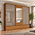 Roupeiro 232cm 03 Portas Deslizantes Delvin - D349-226 - Cinamomo/Off ou Avelã - Móveis Henn - Imagem 3