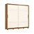 Roupeiro 02 Portas Deslizantes Sintra - D343-221 - Cinamomo / Off white - Móveis Henn - Imagem 4