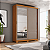 Roupeiro 150cm 02 Portas Lucca c/ Espelho - D348-226 - Cinamomo/Off ou Avelã - Móveis Henn - Imagem 4