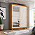 Roupeiro 150cm 02 Portas Lucca c/ Espelho - D348-226 - Cinamomo/Off ou Avelã - Móveis Henn - Imagem 3
