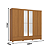 Roupeiro 06 Portas Imperial 100% MDF c/ Espelho - D344-214 - Cinamomo - Moveis Henn - Imagem 7