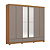 Roupeiro 06 Portas Imperial 100% MDF c/ Espelho - D344-220 - Cinamomo/Avelã - Moveis Henn - Imagem 4