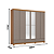 Roupeiro 06 Portas Imperial 100% MDF c/ Espelho - D344-220 - Cinamomo/Avelã - Moveis Henn - Imagem 7