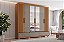 Roupeiro 06 Portas Kaian com Espelho - D347-220 - Cinamomo/Avelã - Móveis Henn - Imagem 1