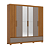 Roupeiro 06 Portas Kaian com Espelho - D347-220 - Cinamomo/Avelã - Móveis Henn - Imagem 4