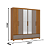 Roupeiro 06 Portas Kaian com Espelho - D347-220 - Cinamomo/Avelã - Móveis Henn - Imagem 7