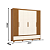 Roupeiro 06 Portas Kaian - D347-221 - Cinamomo/Off White - Móveis Henn - Imagem 7