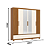 Roupeiro 06 Portas Kaian com Espelho - D347-221 - Cinamomo/Off White - Móveis Henn - Imagem 7