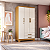 Roupeiro 91cm 03 Portas 02 Gavetas Açai - DA133-221 - Cinamomo/Off White - Móveis Henn - Imagem 2