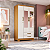 Roupeiro 91cm 03 Portas 02 Gavetas Açai c/ Espelho - DA133-221 - Cinamomo/Off White - Móveis Henn - Imagem 2