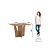 Mesa Vertice Retangular 120cm c/ Vidro - Ref. SC156-128 - Nature - Moveis Henn - Imagem 4