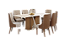 Conjunto de Mesa Valine 200cm c/ Vidro e cantos Arredondados + 08 Cadeiras Ivy Caramelo/Creme - Móveis Henn - Imagem 2