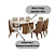 Conjunto de Mesa Valine 200cm c/ Vidro e cantos Arredondados + 08 Cadeiras Ivy Caramelo/Creme - Móveis Henn - Imagem 2