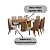 Conjunto de Mesa Valine 200cm c/ Vidro e cantos Arredondados + 08 Cadeiras Ivy Caramelo/Creme - Móveis Henn - Imagem 2