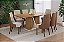 Conjunto de Mesa Valine 200cm c/ Vidro e cantos Arredondados + 08 Cadeiras Ivy Caramelo/Creme - Móveis Henn - Imagem 1