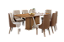 Conjunto de Mesa Valine 200cm c/ Vidro e cantos Arredondados + 08 Cadeiras Ivy Caramelo/Creme - Móveis Henn - Imagem 2