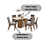 Conjunto de Mesa Valine 180cm c/ Vidro e cantos Arredondados + 06 Cadeiras Elena Cacao - Móveis Henn - Imagem 2