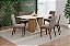 Conjunto de Mesa Valine 180cm c/ Vidro e cantos Arredondados + 06 Cadeiras Elena Cacao - Móveis Henn - Imagem 1