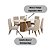 Conjunto de Mesa Valine 160cm c/ Vidro e cantos Arredondados + 06 Cadeiras Anne Bege/Creme - Móveis Henn - Imagem 2