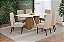 Conjunto de Mesa Valine 160cm c/ Vidro e cantos Arredondados + 06 Cadeiras Anne Bege/Creme - Móveis Henn - Imagem 1