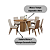 Conjunto de Mesa Valine 160cm c/ Vidro e cantos Arredondados + 06 Cadeiras Pietra Caramelo/Linho - Móveis Henn - Imagem 2