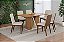 Conjunto de Mesa Valine 160cm c/ Vidro e cantos Arredondados + 06 Cadeiras Pietra Caramelo/Linho - Móveis Henn - Imagem 1